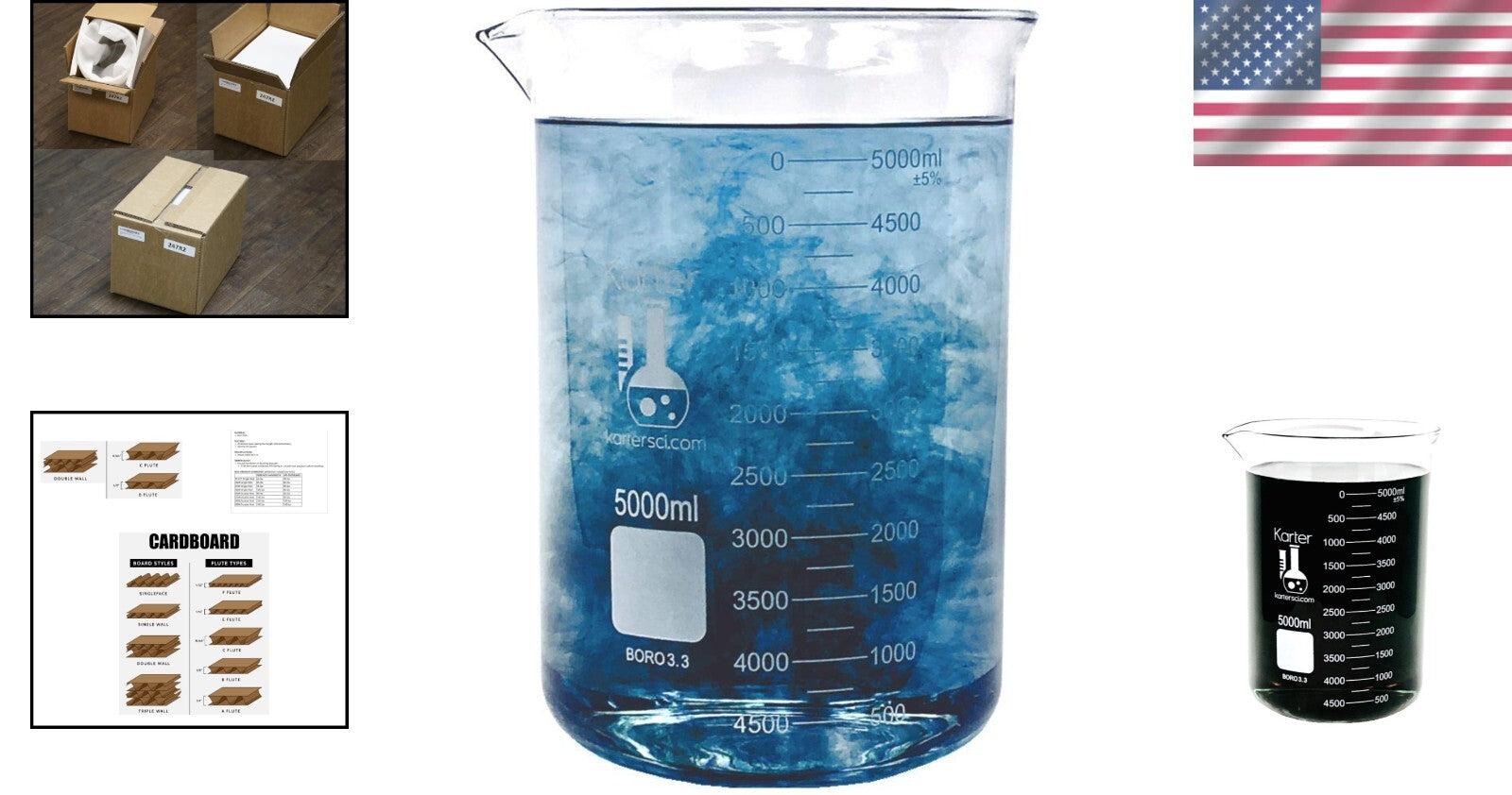 High Quality 5000ml Graduated Beaker - Borosilicate Glass for Laboratories