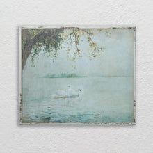 Load image into Gallery viewer, Rustic Nature Scene Wall Art Featuring Swans on a Lake - 37.25 x 31.5 inches
