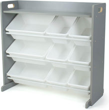 Load image into Gallery viewer, Space-Saving 4-Tier Toy Storage Shelf with Removable Bins for Toddler Safety