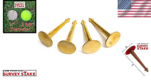 Load image into Gallery viewer, Invisible Brass Survey Marker Set - 4 Flush Boundary Stakes for Property Lines