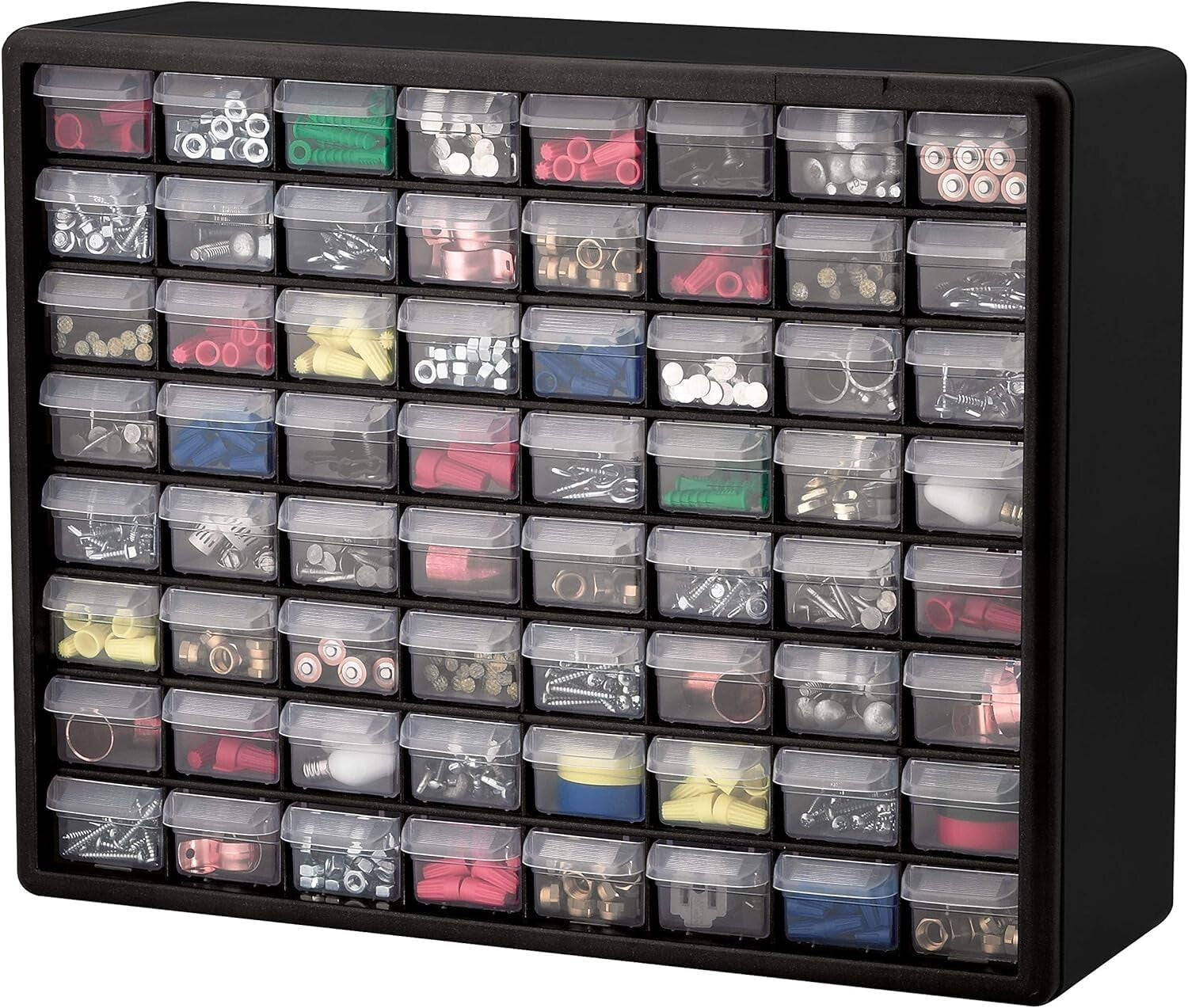 64-Drawer Heavy-Duty Plastic Storage Cabinet for Garage & Classroom Organization
