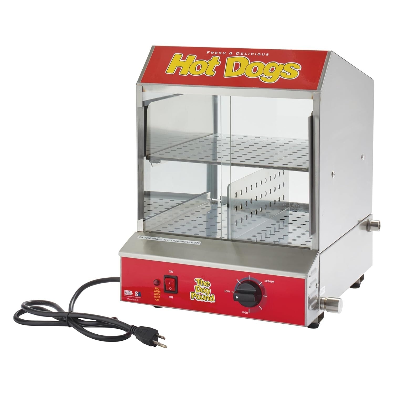 Commercial Hotdog Steamer - Holds 164 Dogs & 36 Buns, Stainless Steel Design