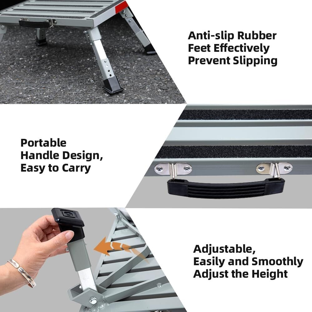 19'' x 14.5'' RV Step Stool with Non-Slip Gripper Strips - Safe Access for All
