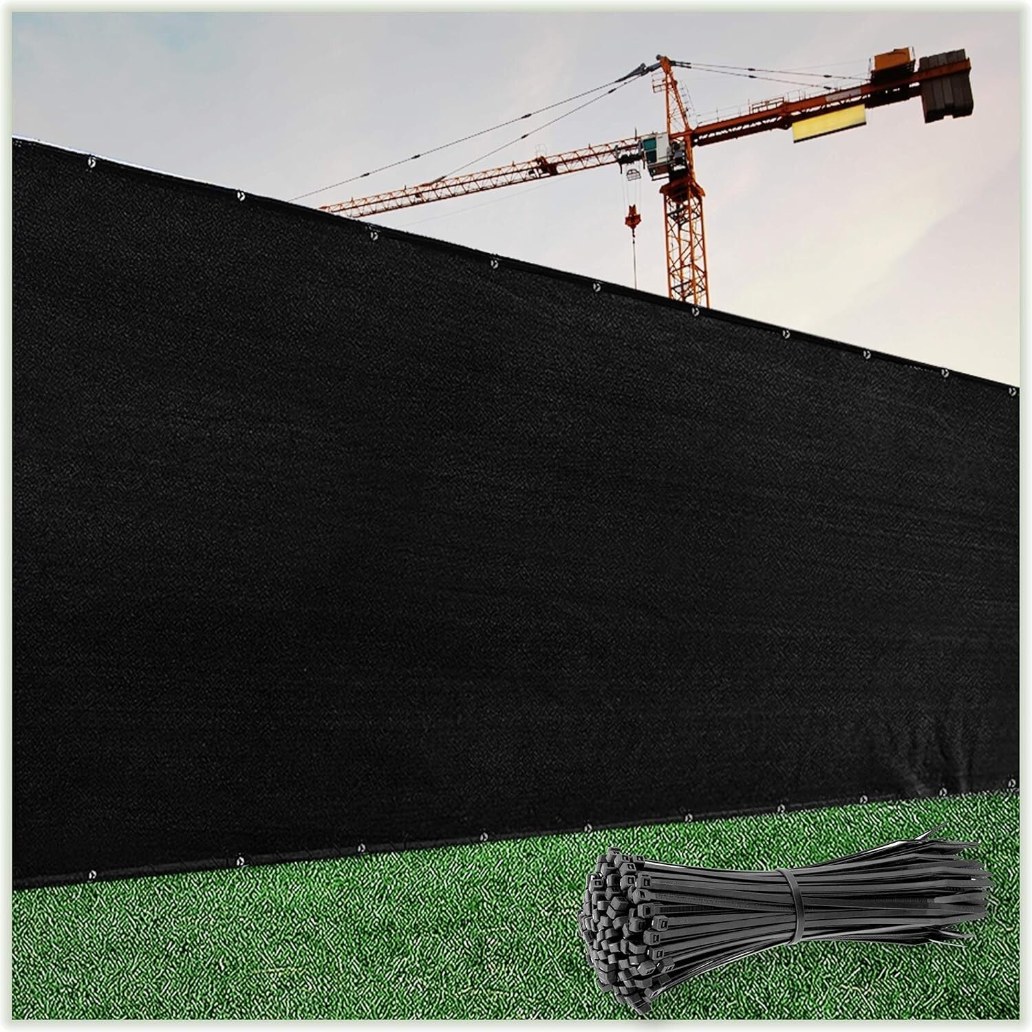 Commercial Grade 170 GSM Black Fence Privacy Screen - 90% Visibility Blockage