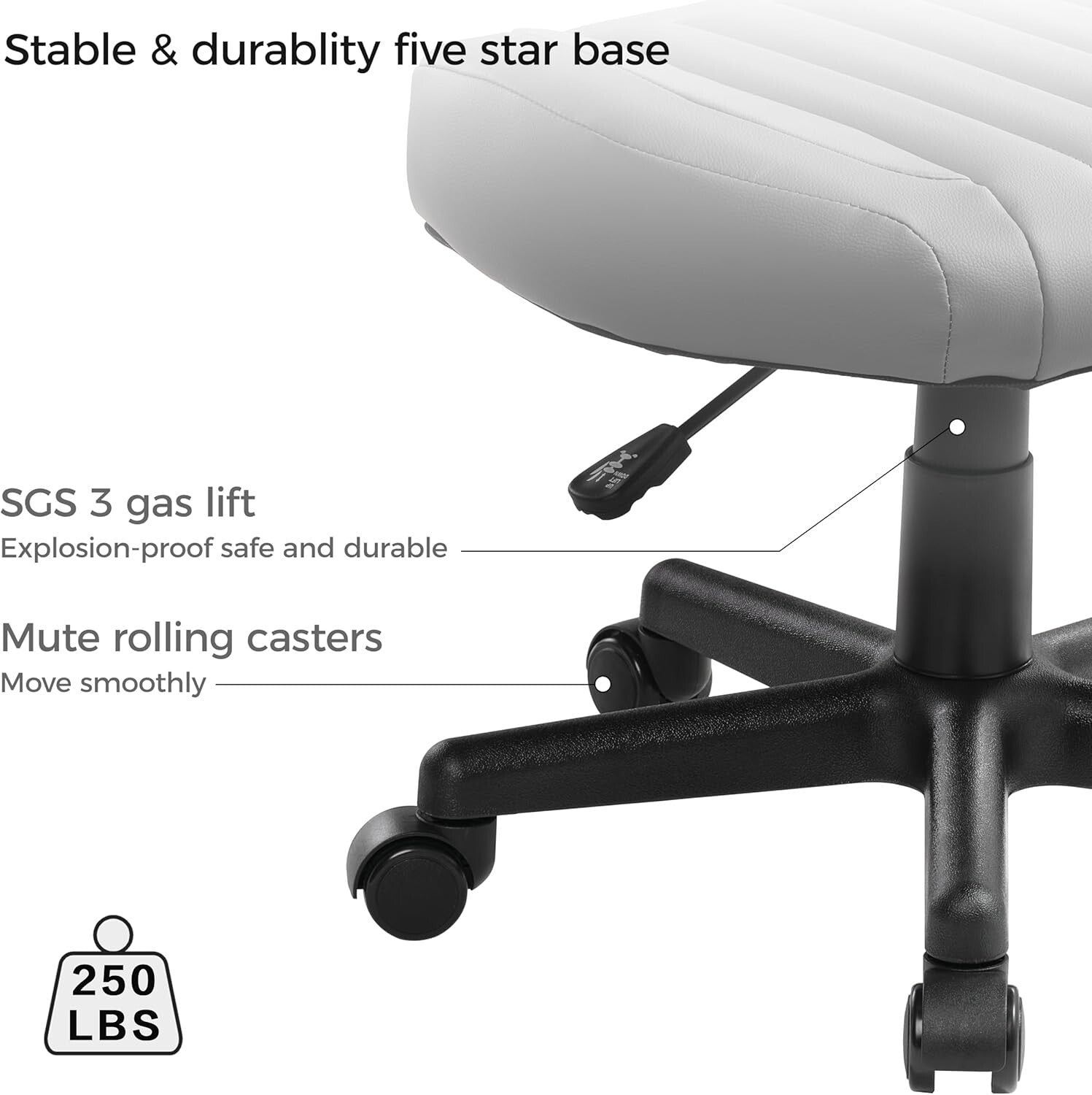 Luxury PU Leather Office Chair with Swivel Wheels & Height Adjustable Footrest