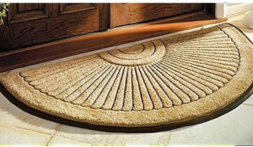 Geometric Sun Ray Doormat: Extra Large Eco-Friendly Outdoor Mat 3x6 Feet
