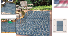 Load image into Gallery viewer, Stylish 5'3"x7'7" Navy/Light Gray Geometric Rug - Easy Clean and Stain-Resistant