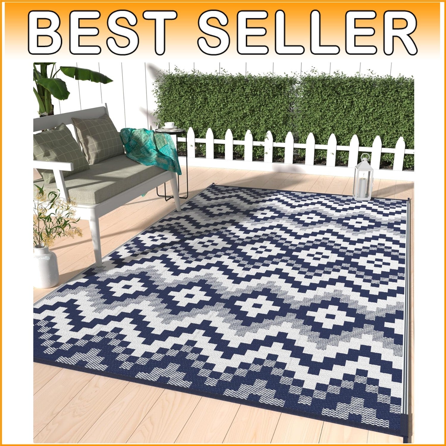 Elegant 5'x8' Waterproof Outdoor Area Rug - Perfect for Patios and Balconies