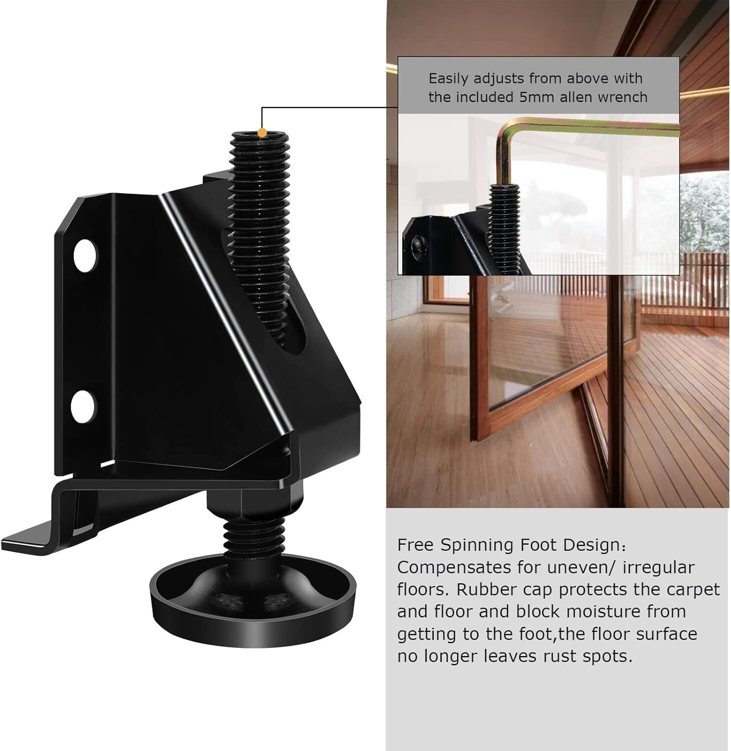 Alloy Steel 16 PCS Furniture Leveling Feet with Rubber Caps for Floor Protection