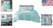 Load image into Gallery viewer, Luxurious Aqua Comforter Set, Geometric Design - Full/Queen Size Bedding