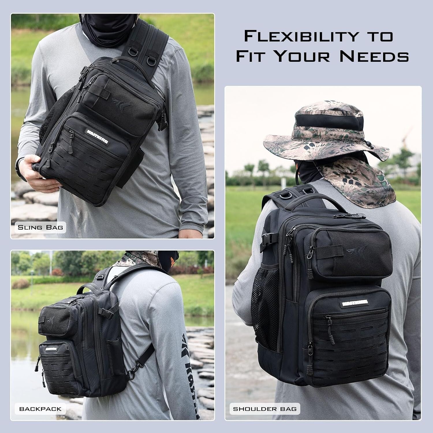 Lightweight Tactical Fishing Sling Bag: Durable Backpack for Adventurous Anglers