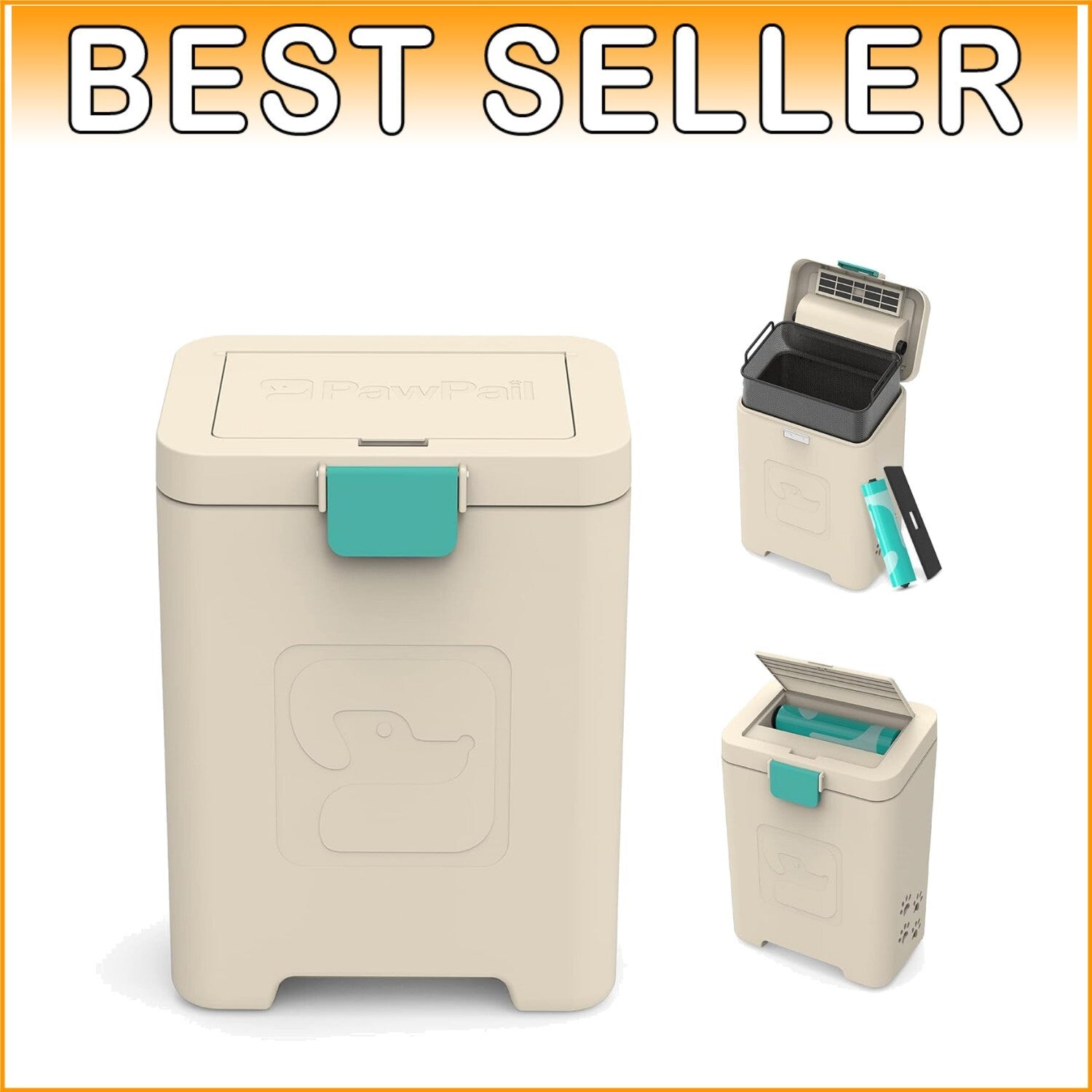 Stylish Rectangular Dog Waste Station - Weather-Resistant with Easy Open Feature