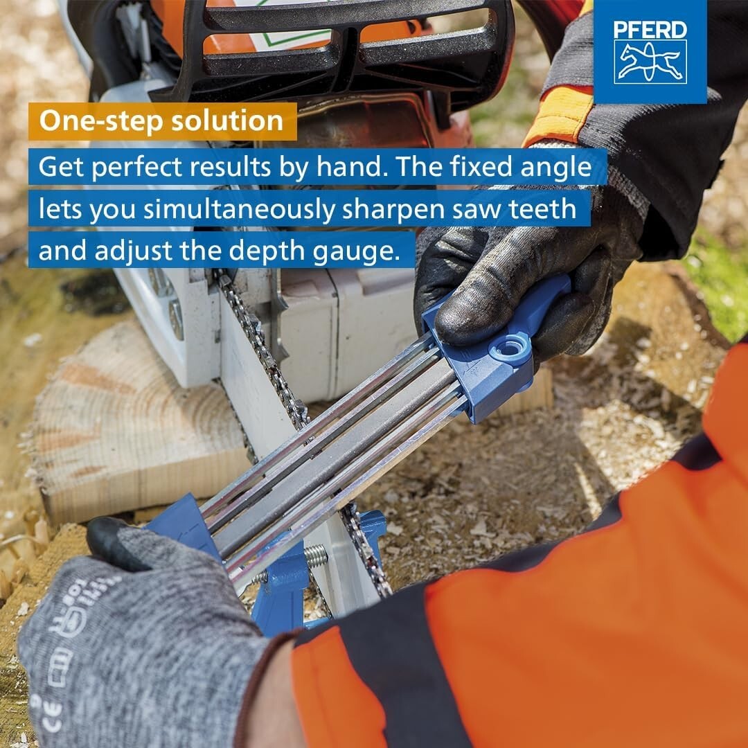 Compact 3/16'' Chain Saw Sharpener with Depth Gauge - Ideal for Quick Sharpening