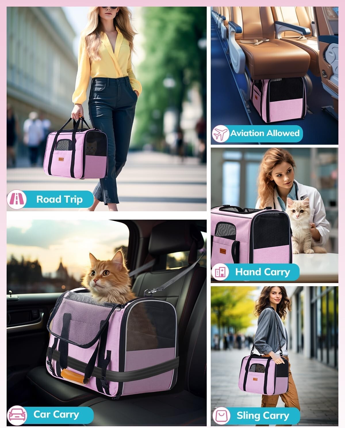 Soft-Sided Cat Carrier for Medium Cats - Spacious & Durable Travel Solution