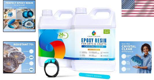 Bubble-Free Epoxy Resin Kit - 1 Gallon, Food Safe for Coasters & Mold Casting