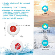 Load image into Gallery viewer, Versatile Wireless Emergency Call Button for Seniors - 500FT Nurse Alert System