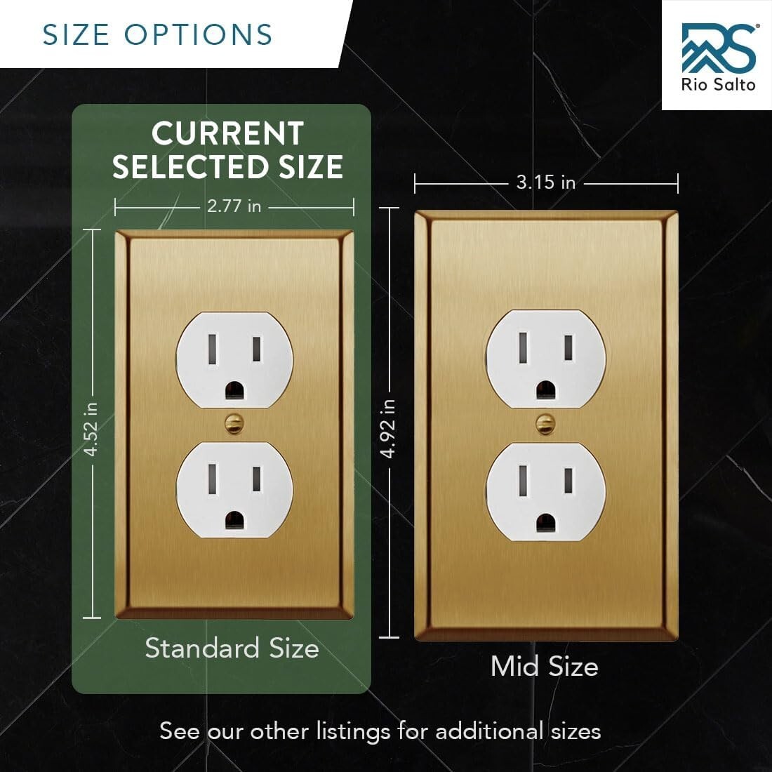 Elegant 8-Pack Brushed Brass Light Switch & Outlet Covers - Standard Size