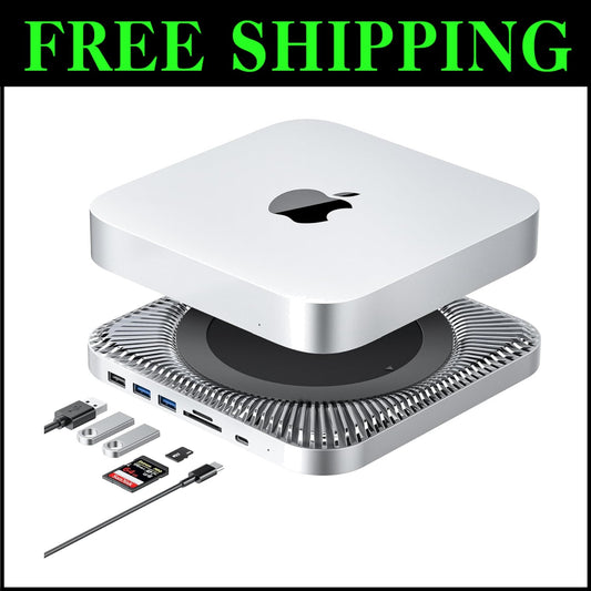 Mac Mini Hub with SSD Enclosure - Expand Storage with 7 Ports & Heat Dissipation