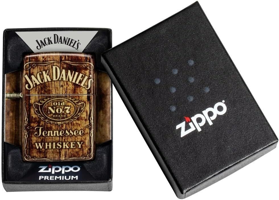 Stylish Jack Daniel's Brass Lighter - Unique Windproof Design, Lifetime Warranty