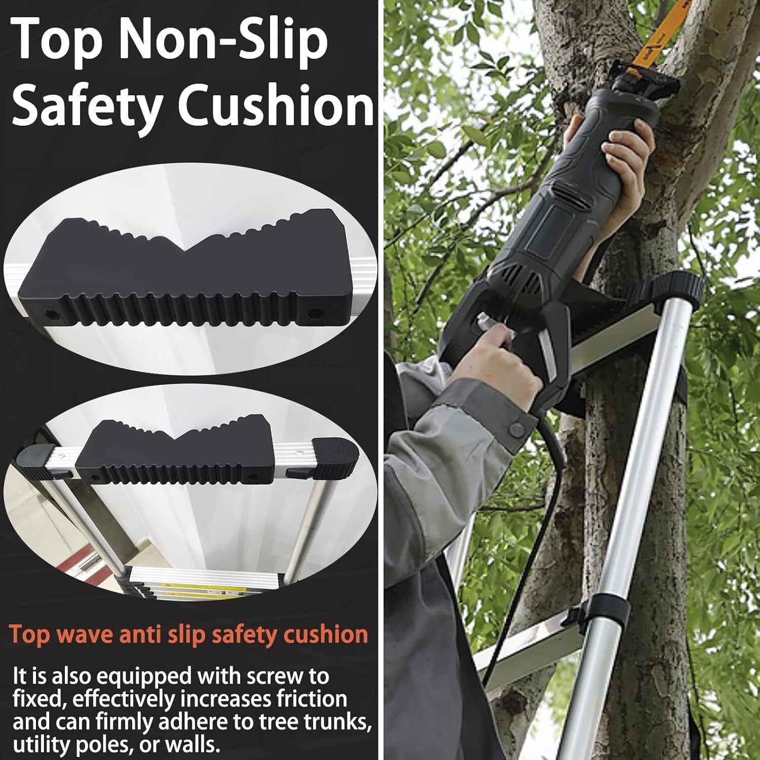 Premium Aluminum Telescoping Extension Ladder - 20FT, 330lbs Capacity, EN131