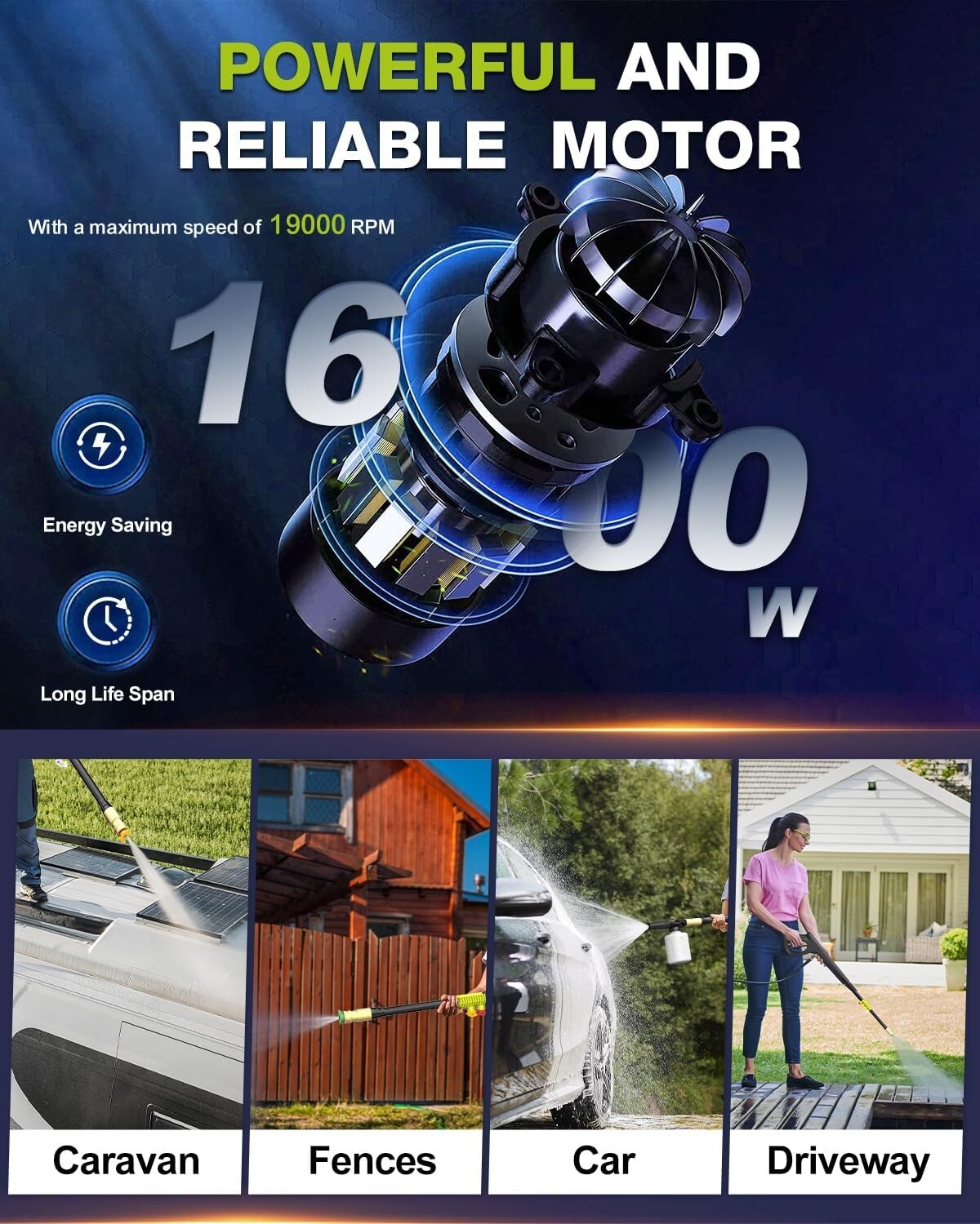 4800 PSI Electric Pressure Washer - Powerful 3.2 GPM Cleaning System in Green