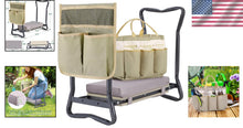 Load image into Gallery viewer, Versatile Folding Garden Stool with Extra Kneeling Pad - Supports 330 lbs