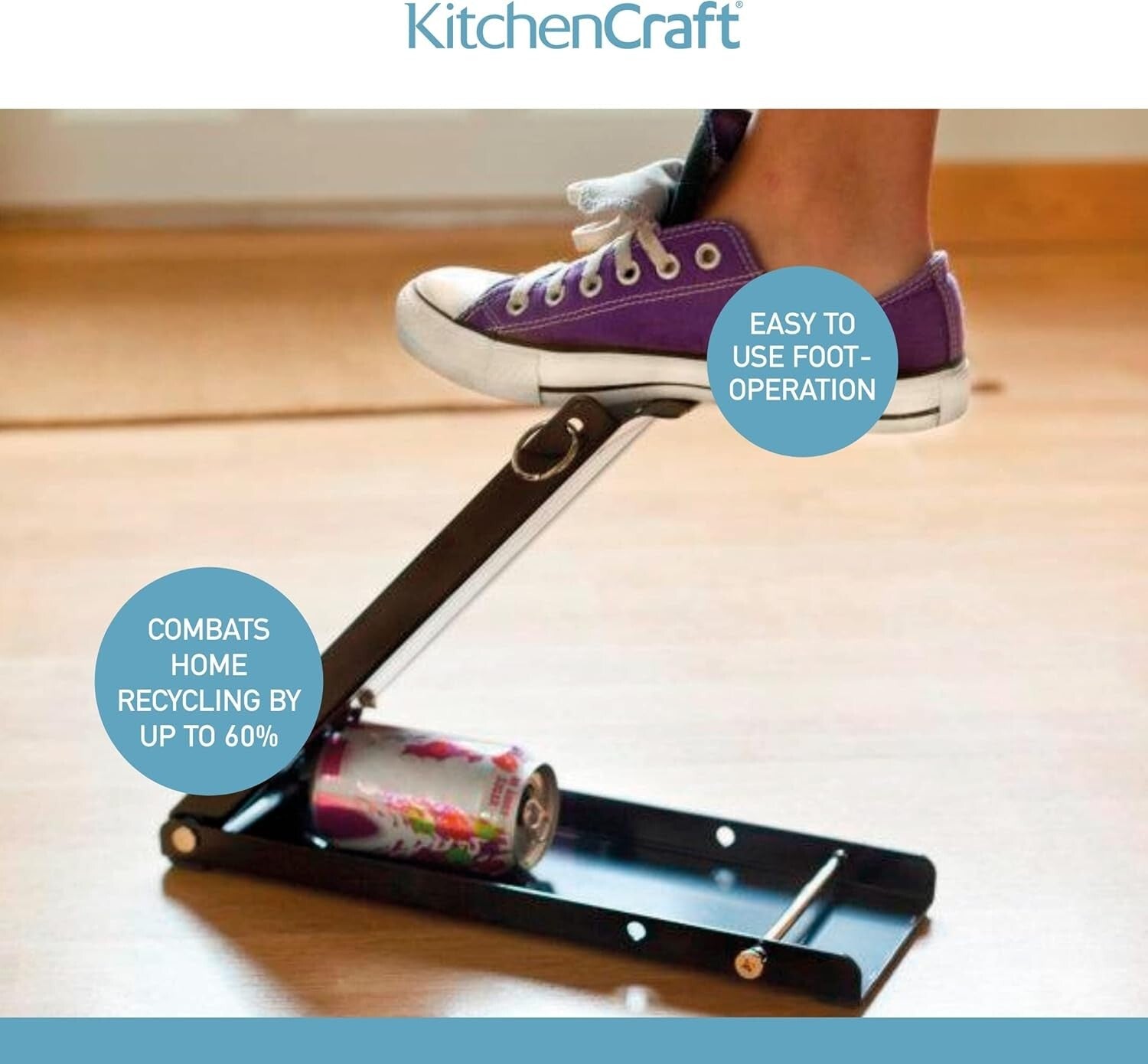 Alloy Steel Foot-Operated Can Crusher - Crush & Compact Recycling Effortlessly