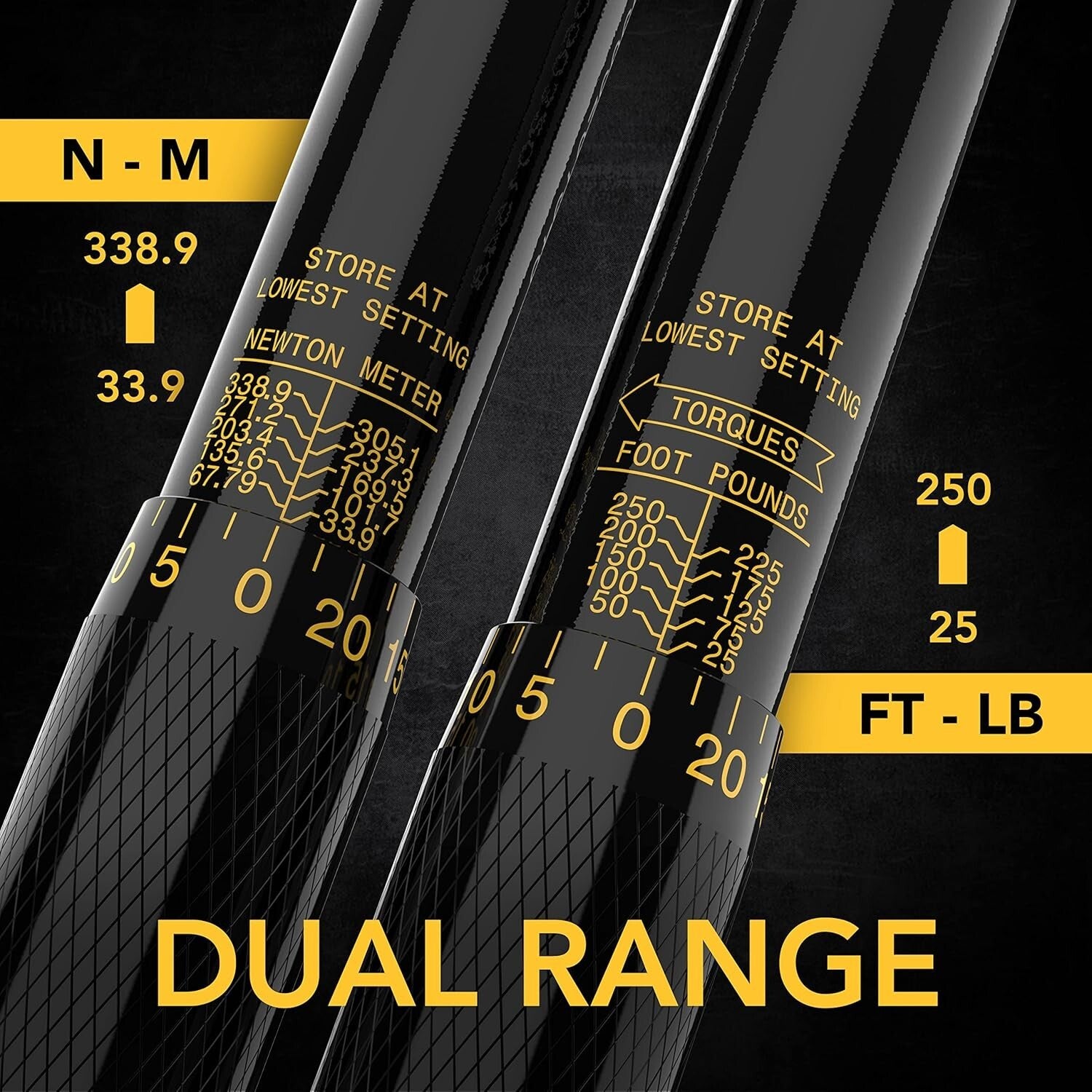 Electro-Black Finished 1/2-Inch Drive Torque Wrench - 338.9 Nm Performance Tool