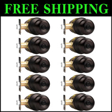 Load image into Gallery viewer, Stainless Steel Round Bathroom &amp; Bedroom Door Knobs - 10 Pack, Bronze Finish