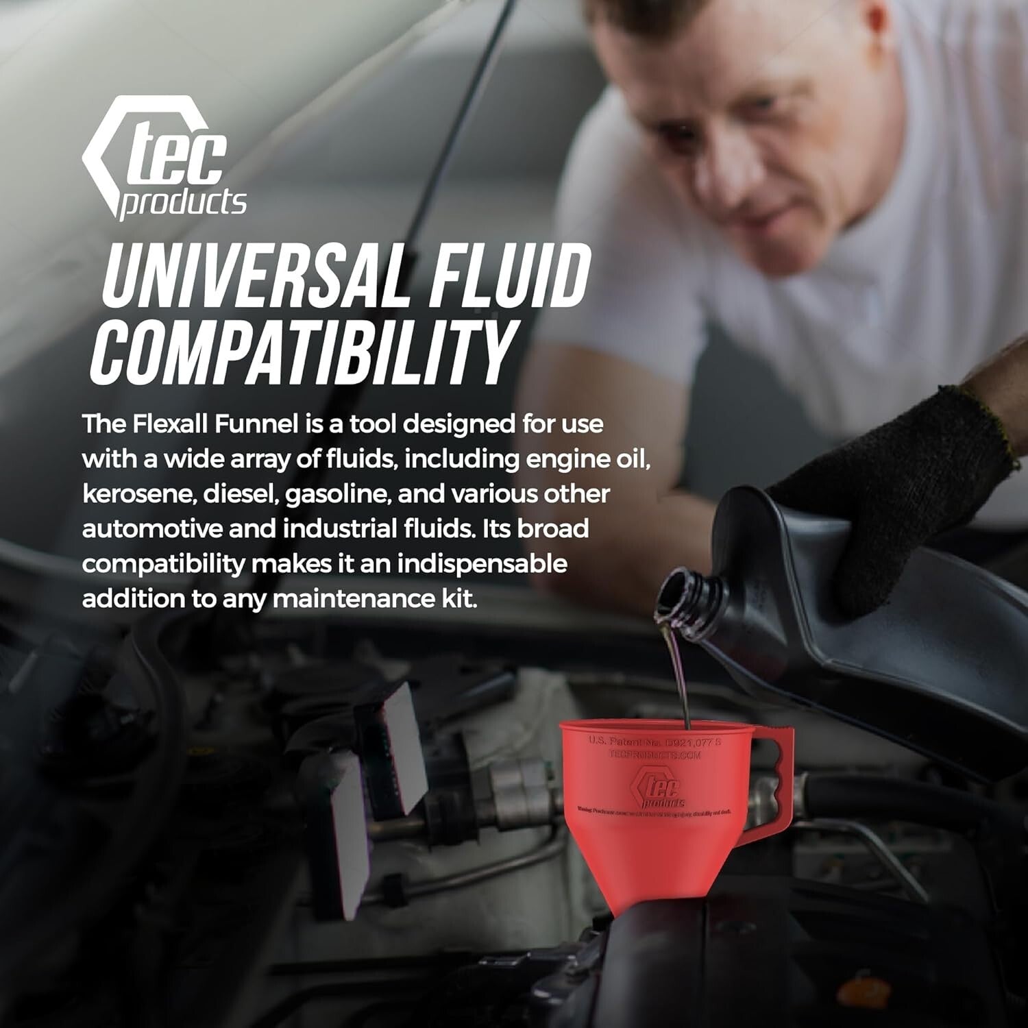 Versatile Long Funnel 16" - Ideal for Auto Oil, Transmission Fluid & More