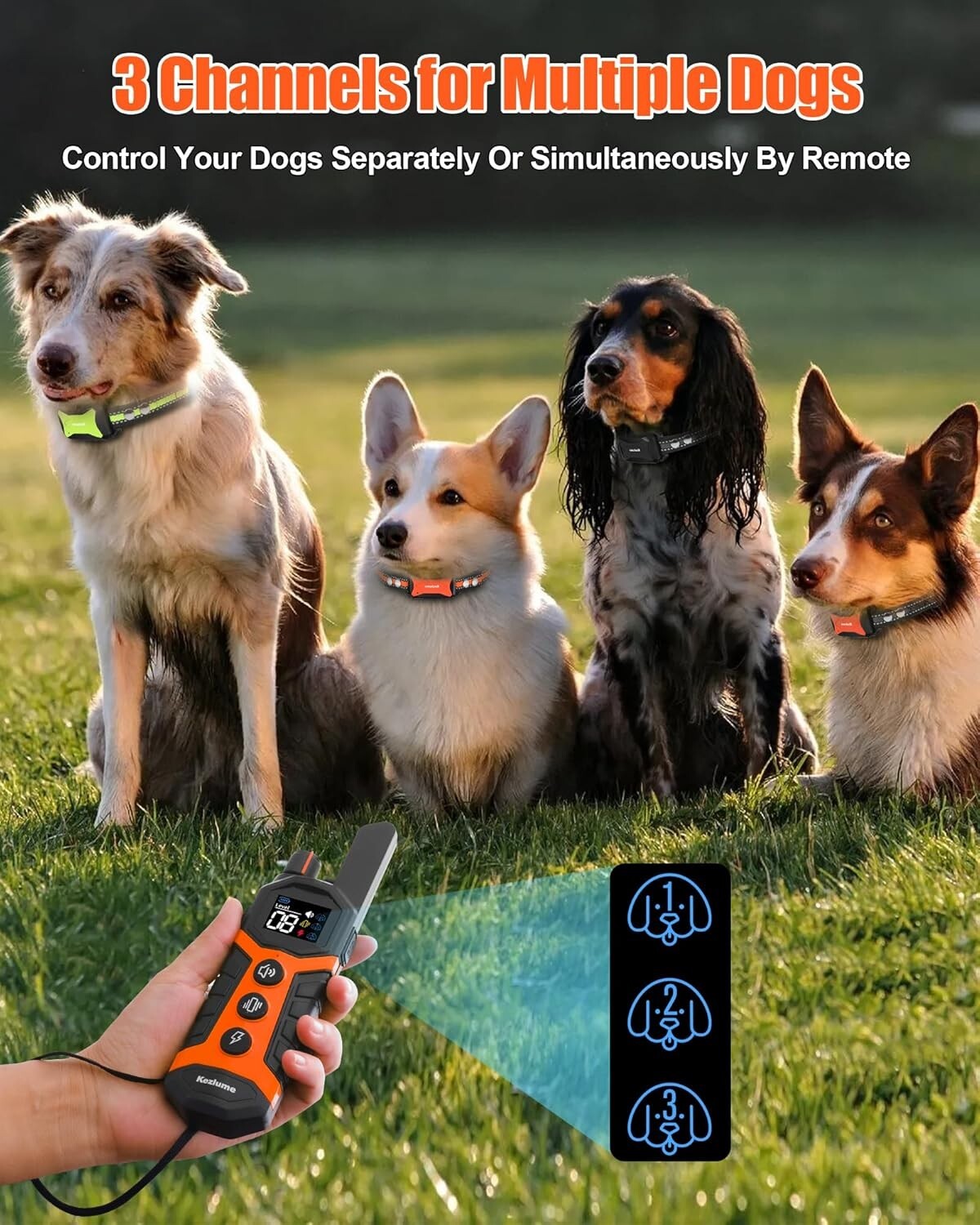 4000FT Dog Training Collar with Remote - Safe Shock E-Collar for All Breeds