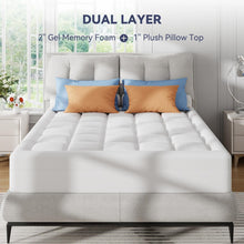 Load image into Gallery viewer, Washable 3-Inch Cooling Gel &amp; Pillow Top Mattress Topper for Ultimate Comfort