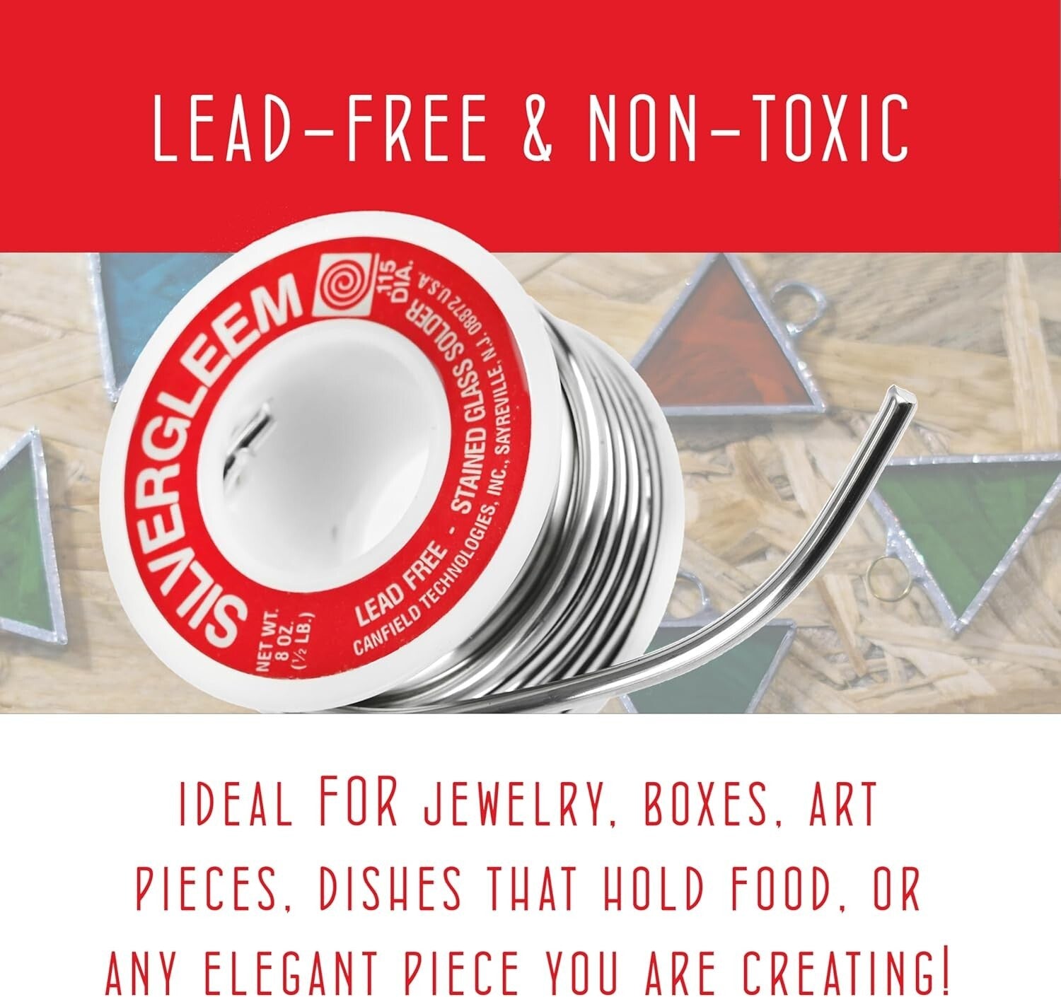 Compact Lead-Free Solder Wire Spool - Ideal for Stained Glass & Jewelry Crafting