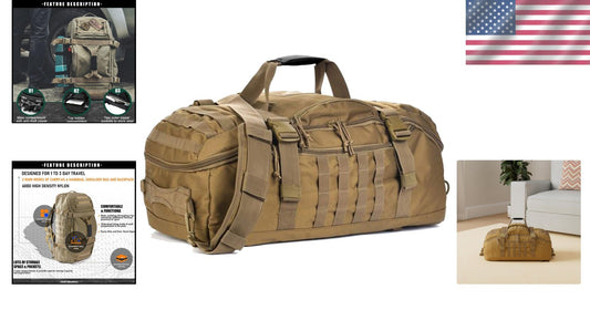 Durable Waterproof Gym Duffle Bag - 25L Tactical Backpack for Sports & Travel