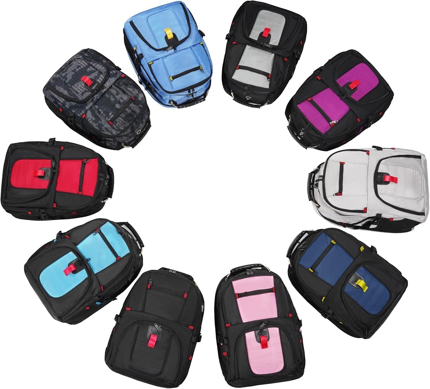 Large Water-Resistant College and Travel Backpack - 17” Laptop Carrier, Roy Blue