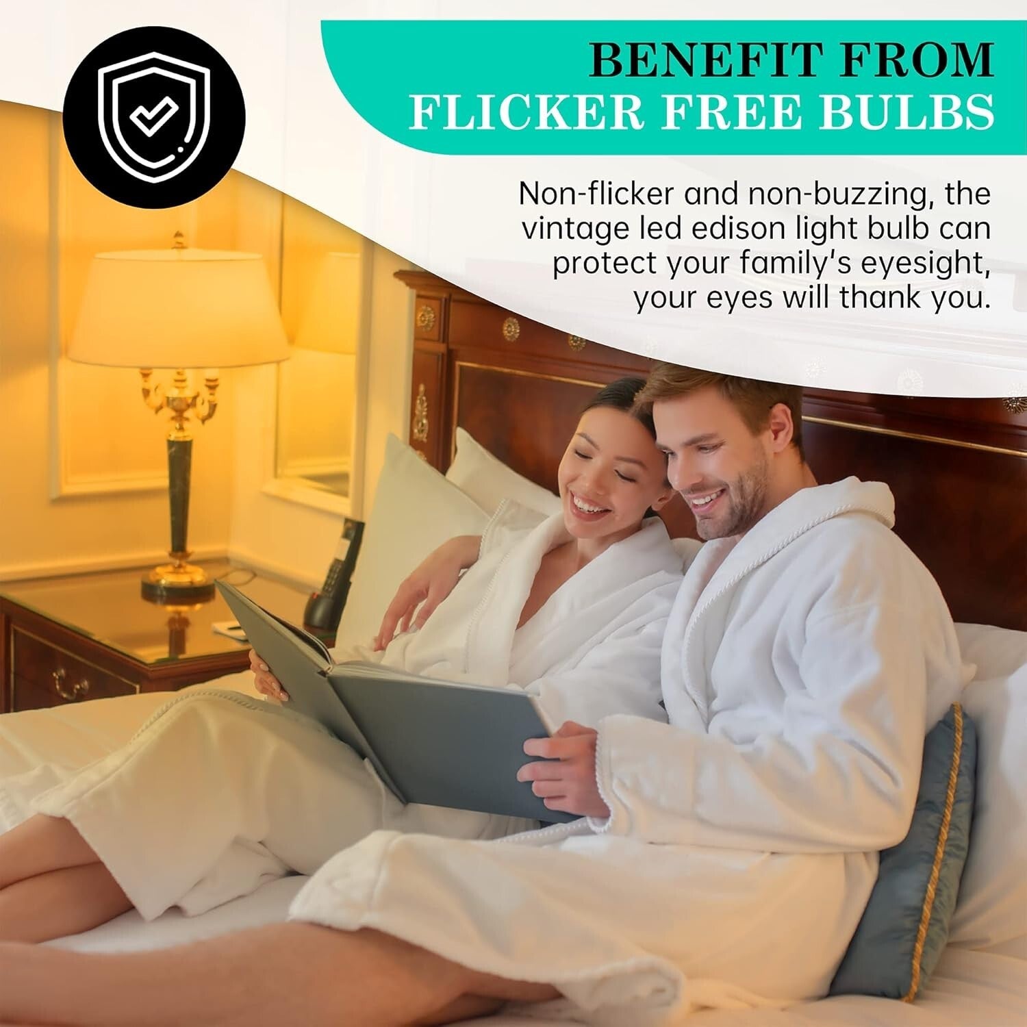 E26 Base Vintage LED Edison Bulbs - 8 Pack, Energy Efficient 2200K Warm Light