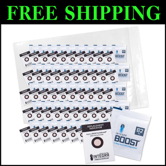 Manual 2-Way Humidity Control Packs with Indicator Cards - 62% RH - 50 Count