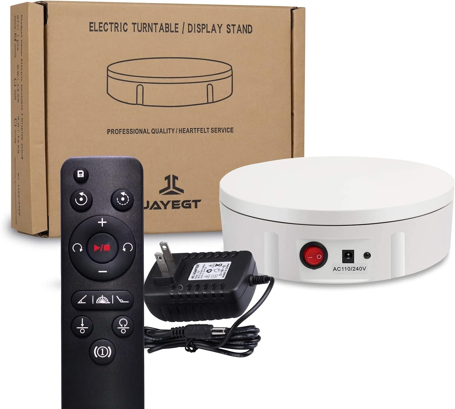 Compact 11.8 Inch Rotating Display Stand with Remote Control for All Occasions