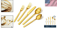 Load image into Gallery viewer, Luxury Gold Silverware - 20-Piece Flatware Set, Dishwasher Safe &amp; Elegant Design