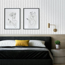 Load image into Gallery viewer, 72.65 Sq.ft Modern Black &amp; White Peel and Stick Wallpaper for Versatile Décor