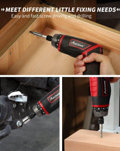 Load image into Gallery viewer, Compact 4V Electric Screwdriver Kit with 200 RPM Speed &amp; Dual Position Handle