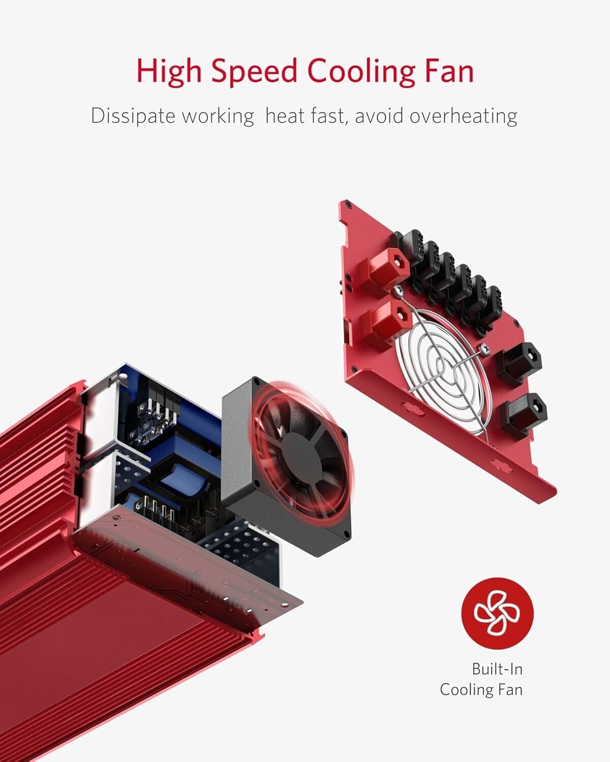 2000W Car Power Inverter with 3 AC Outlets - Durable for Camping & Outdoor Use