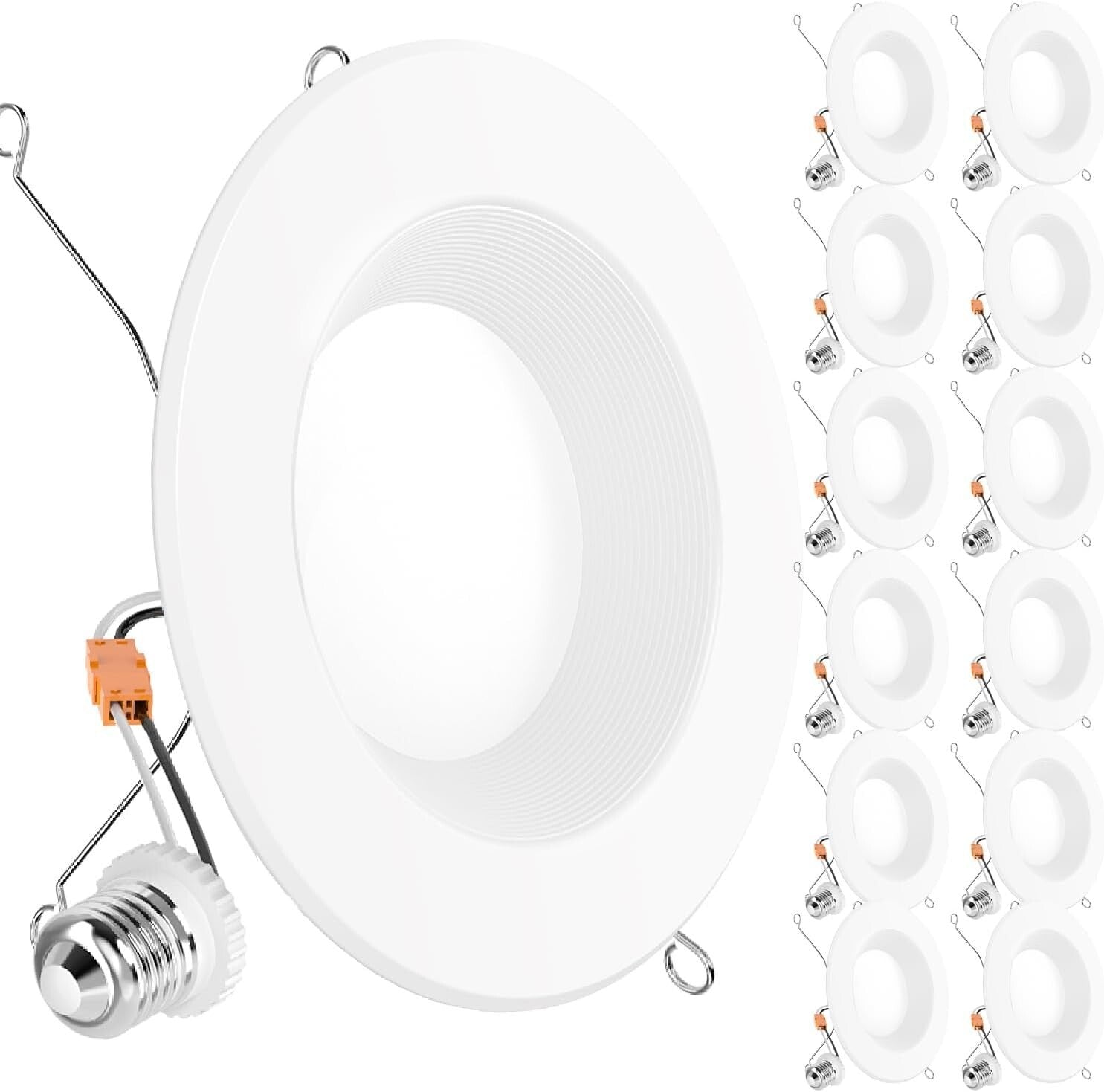 12-Pack Waterproof 6-Inch Dimmable LED Downlights - UL Certified, Classic Look