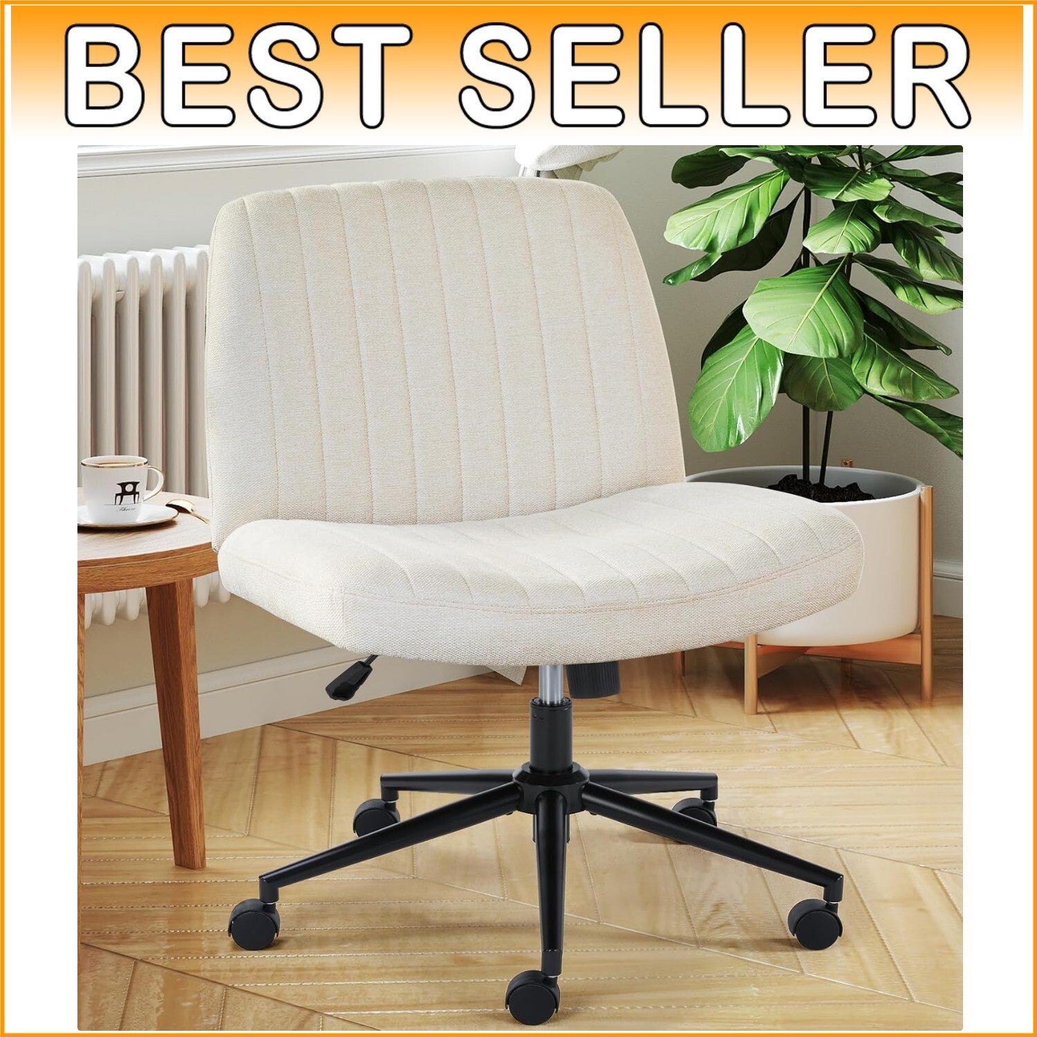 Comfortable Armless Criss Cross Chair with Wheels – Ideal for Study and Office