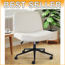 Load image into Gallery viewer, Comfortable Armless Criss Cross Chair with Wheels – Ideal for Study and Office