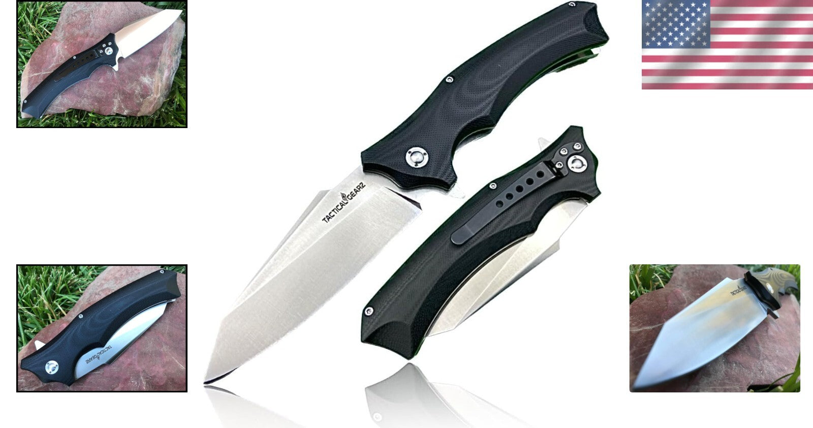 High-Performance G10 Folding Knife - Reliable 9Cr18MoV Blade & Clip Sheath