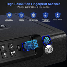 Load image into Gallery viewer, Secure Gun Safe with Biometric Access and USB Rechargeable Battery - Ideal Size