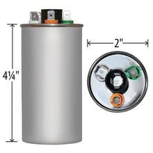 Load image into Gallery viewer, Goodman 40 + 5 uf Round Dual Universal Capacitor - 370/440 VAC, USA Made