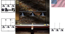 Load image into Gallery viewer, Vintage Black 3-Light Pool Table Light - Modern Industrial Chandelier Elegance