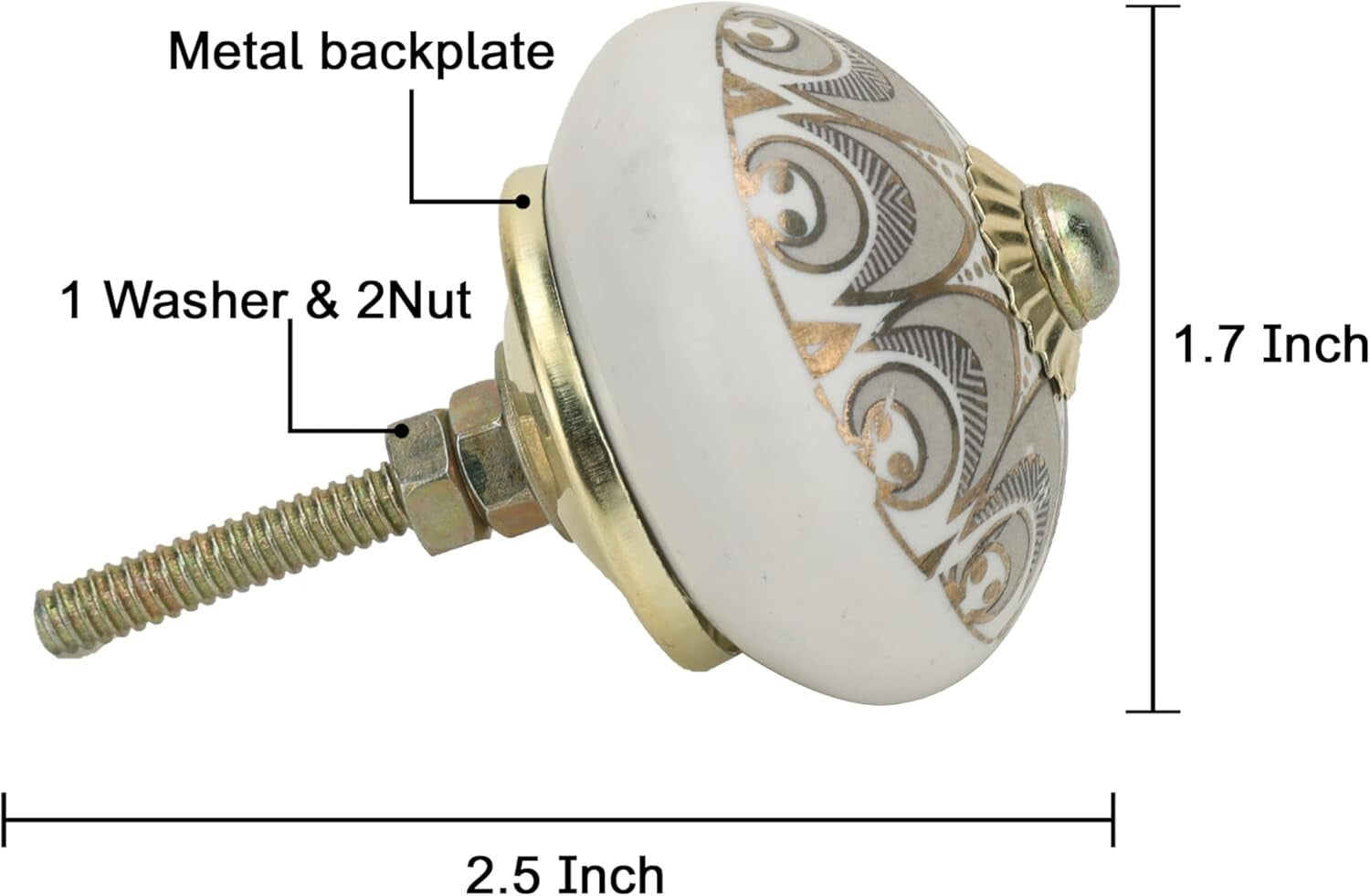 Boho Grey Round Knobs - Handcrafted Ceramic Pull Handles for Home Decor Bliss